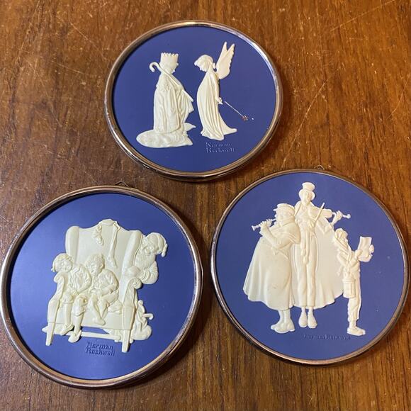 Hallmark Christmas Ornaments Vintage Norman Rockwell 1980-87 Extra 1981 Cameo - Picture 2 of 8